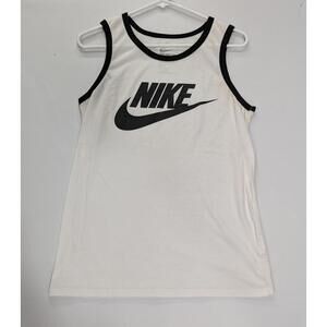 Mens The Nike Tee Athletic Cut White Sleeveless Tank Top Gym Workout Shirt Sz S